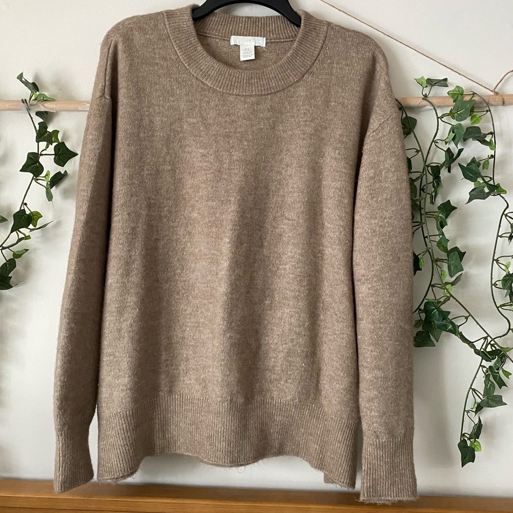 H&M Oversized Beige Crewneck Sweater